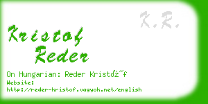 kristof reder business card